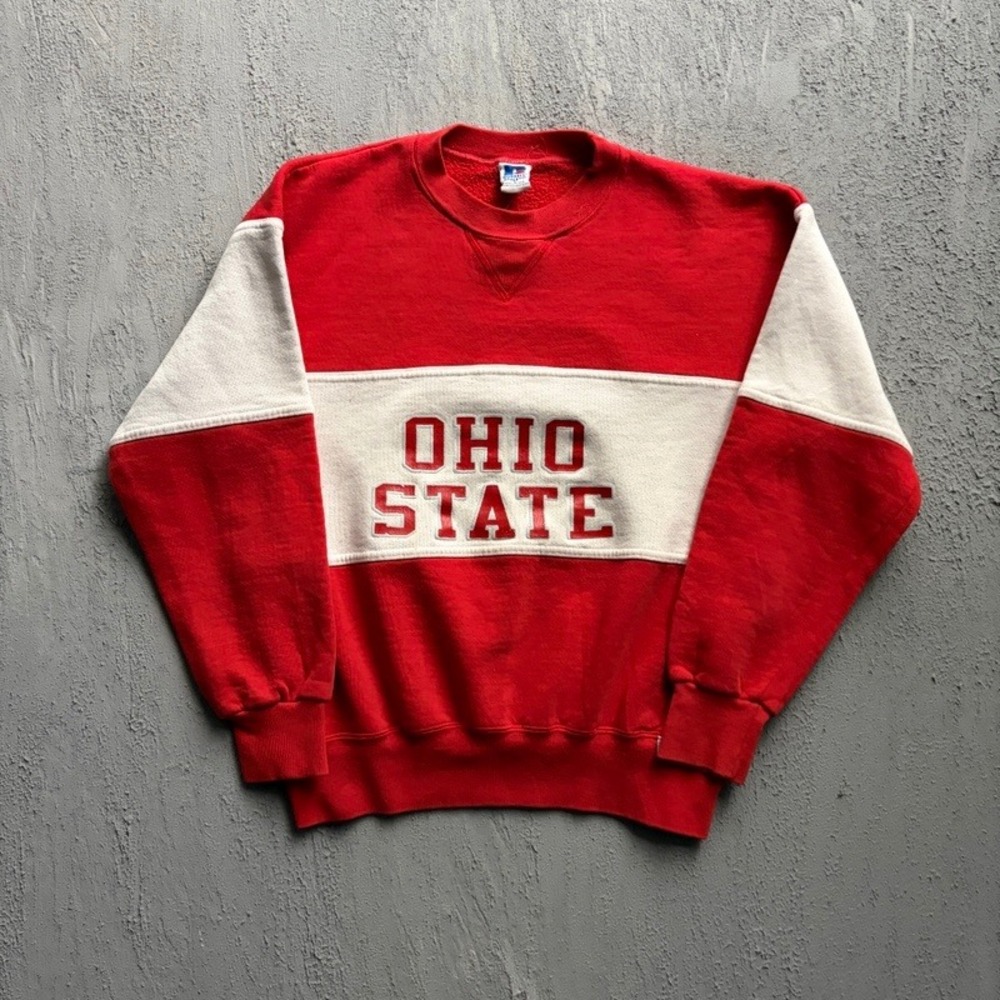 Vintage Ohio State University Sweatshirt Large Red 1990s Russell Athletic